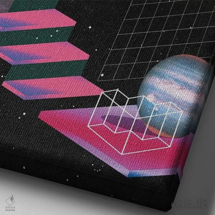 تابلو دکوراتیو مراحل بازی اثر نیبرا ویژوالز - نمای نزدیک بافت بوم