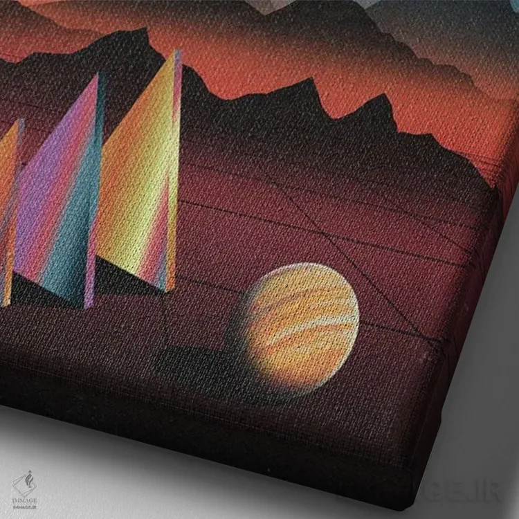 تابلو دکوراتیو کامپیوتر CRT دهه ۸۰ اثر نیبرا ویژوالز - نمای نزدیک بافت بوم