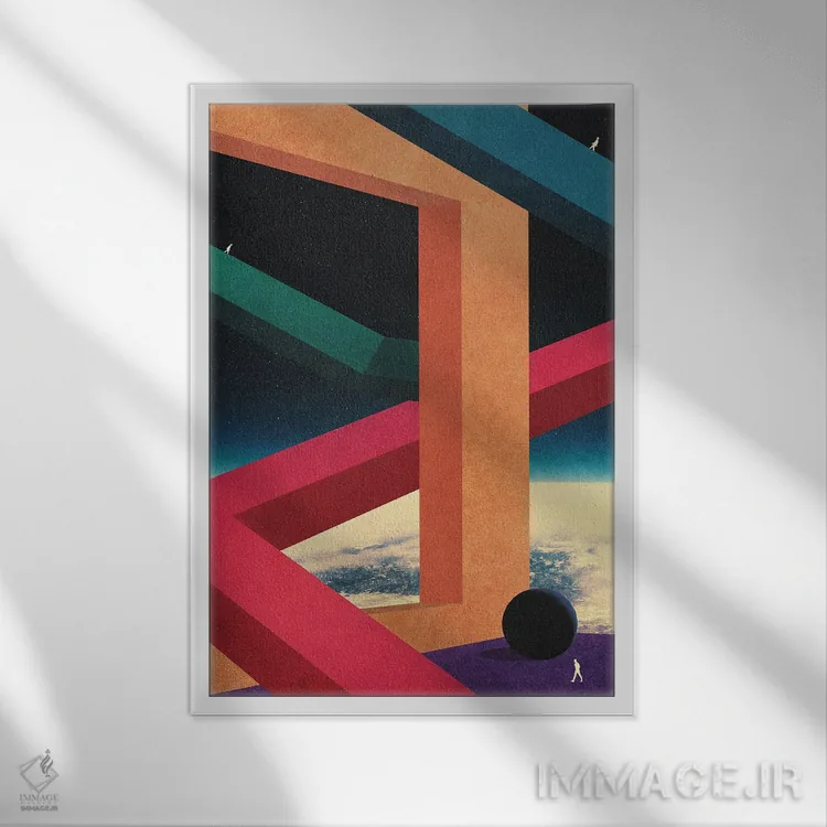 تابلو دکوراتیو زاویه های کیهانی اثر نیبرا ویژوالز - نمای قابدار سفید