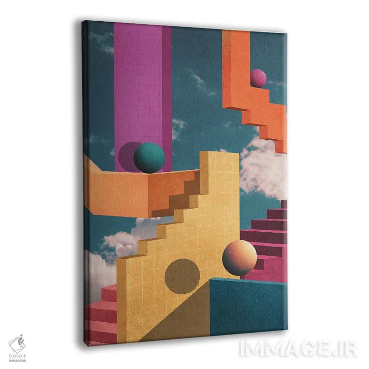 تابلو انتزاعی ایستگاه پاستلی اثر نیبرا ویژوالز - نمای پرسپکتیو محصول