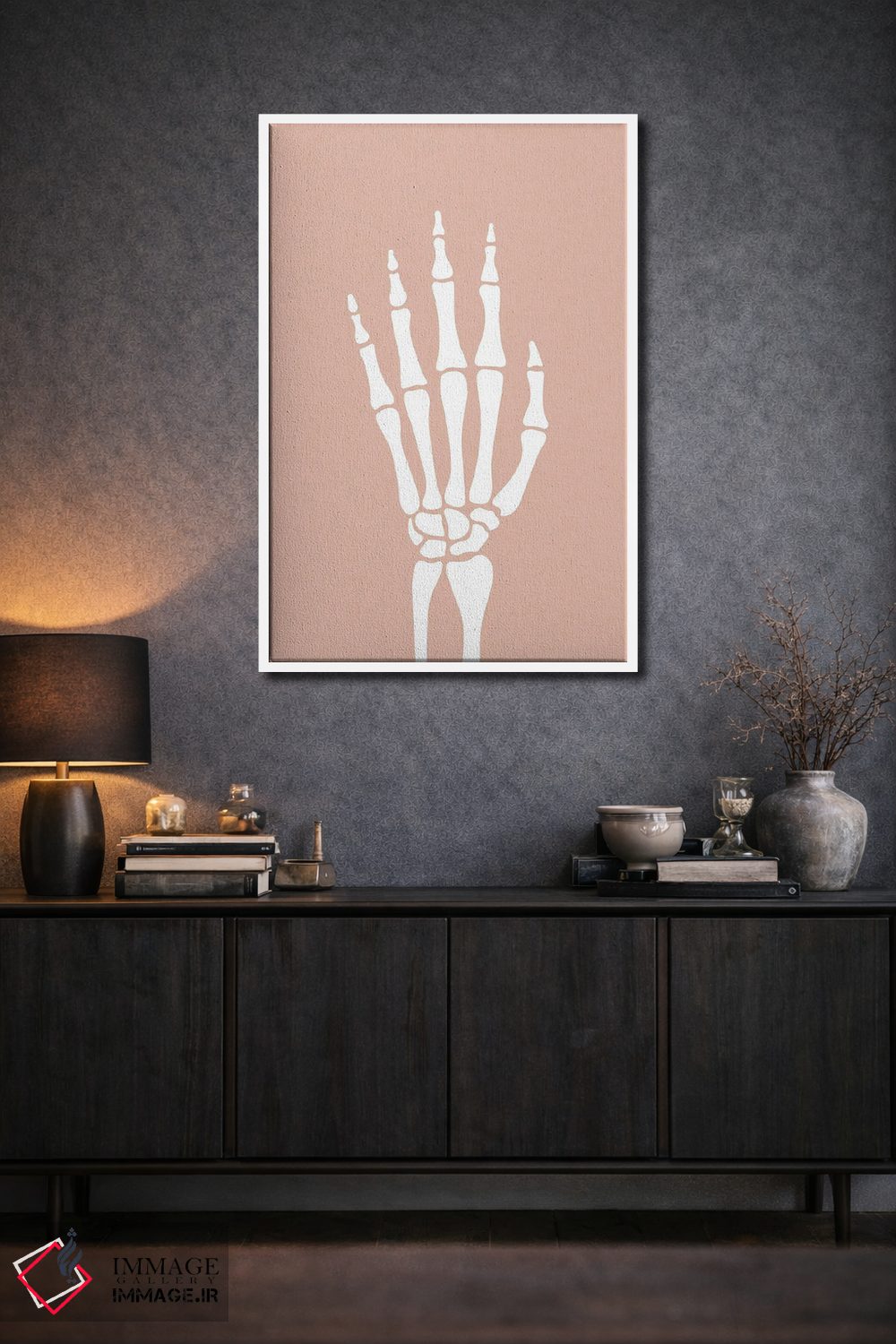 تابلو مینیمال دست اسکلت اثر نیکول باسک - D2W