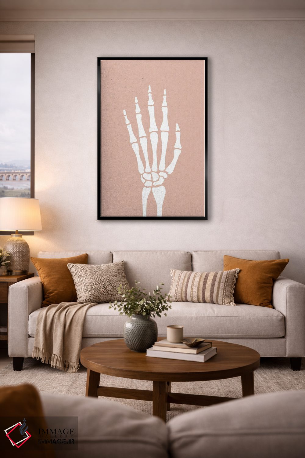 تابلو مینیمال دست اسکلت اثر نیکول باسک - D5B