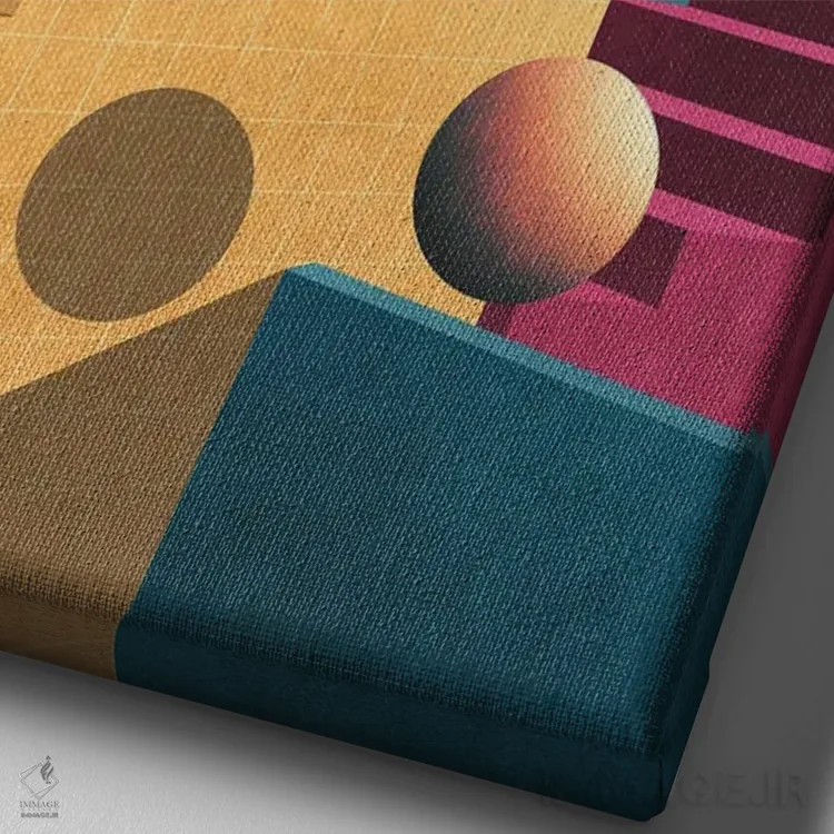 تابلو انتزاعی ایستگاه پاستلی اثر نیبرا ویژوالز - نمای نزدیک بافت بوم