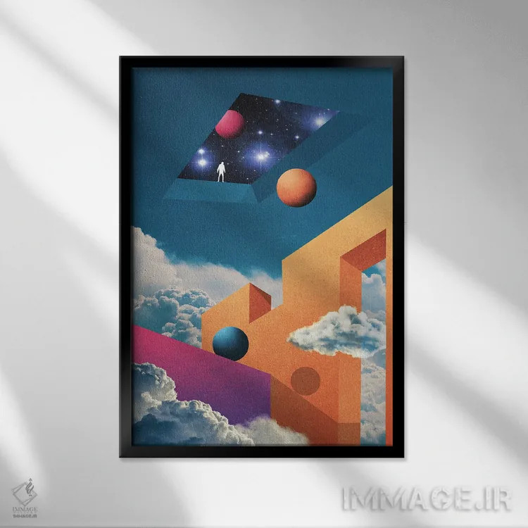 تابلو دکوراتیو جهان موازی اثر نیبرا ویژوالز - نمای قابدار مشکی