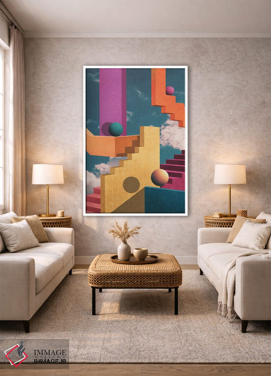 تابلو انتزاعی ایستگاه پاستلی اثر نیبرا ویژوالز - D1W