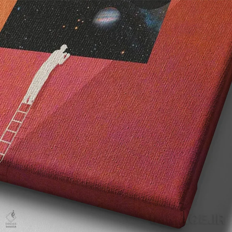 تابلو دکوراتیو ناظر کهکشان اثر نیبرا ویژوالز - نمای نزدیک بافت بوم