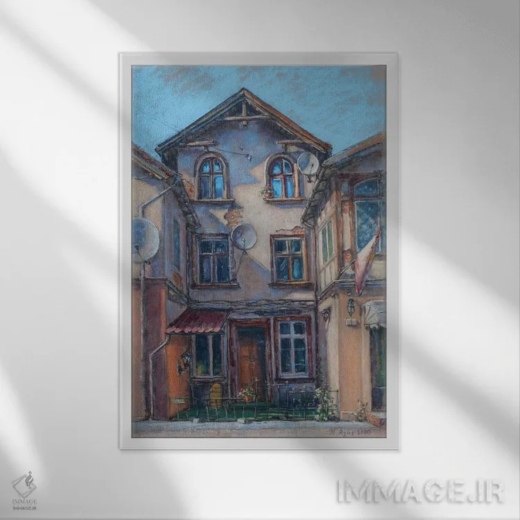 تابلو دکوراتیو خانه قدیمی اثر ناتالی آیاس - نمای قابدار سفید