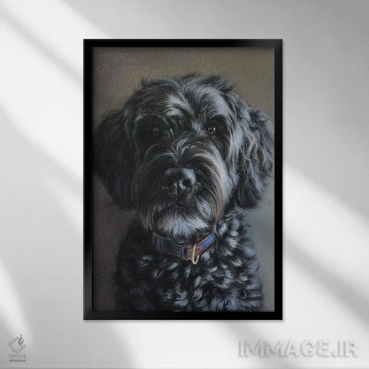 تابلو دکوراتیو پورتی اثر ناتالی آیاس - نمای قابدار مشکی