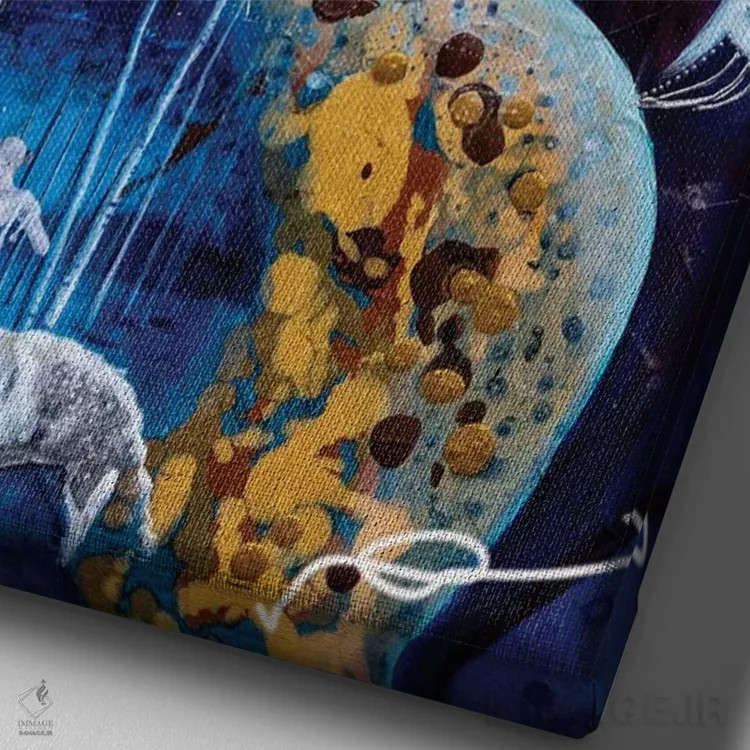 تابلو دکوراتیو ملکه یخی اثر نیکول کولی - نمای نزدیک بافت بوم