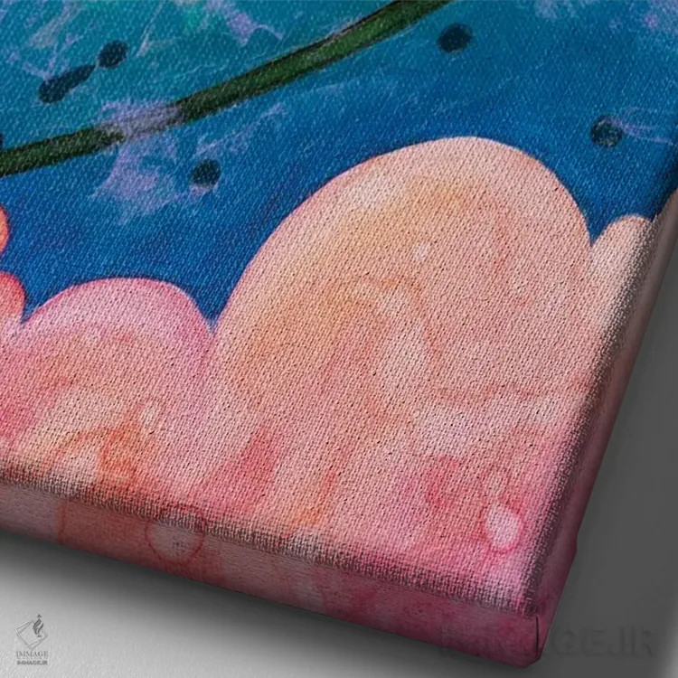 تابلو دکوراتیو زندگی مقدس است اثر نیکول کولی - نمای نزدیک بافت بوم