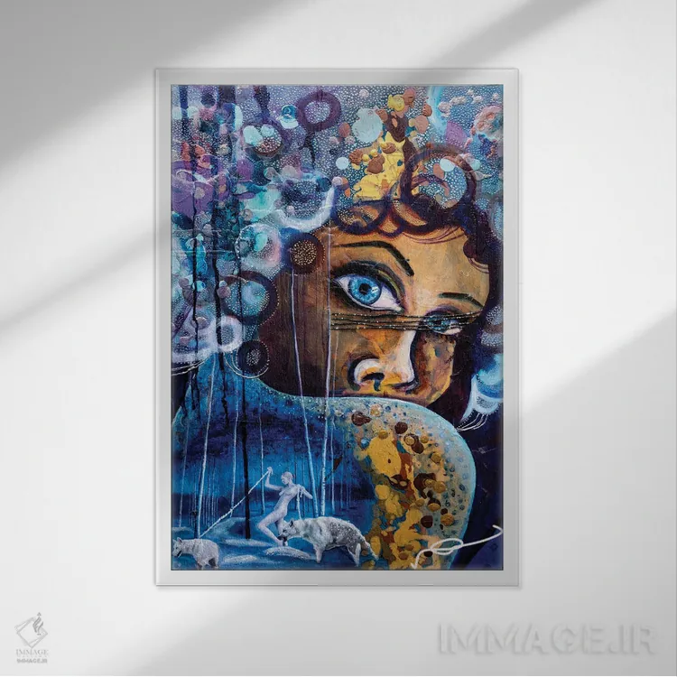 تابلو دکوراتیو ملکه یخی اثر نیکول کولی - نمای قابدار سفید