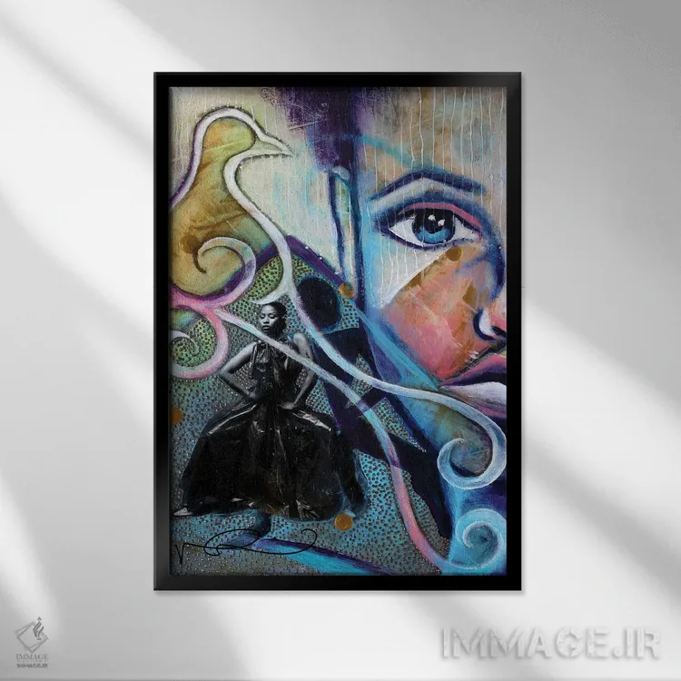 تابلو دکوراتیو قدرت ما نیز توان بخش است اثر نیکول کولی - نمای قابدار مشکی