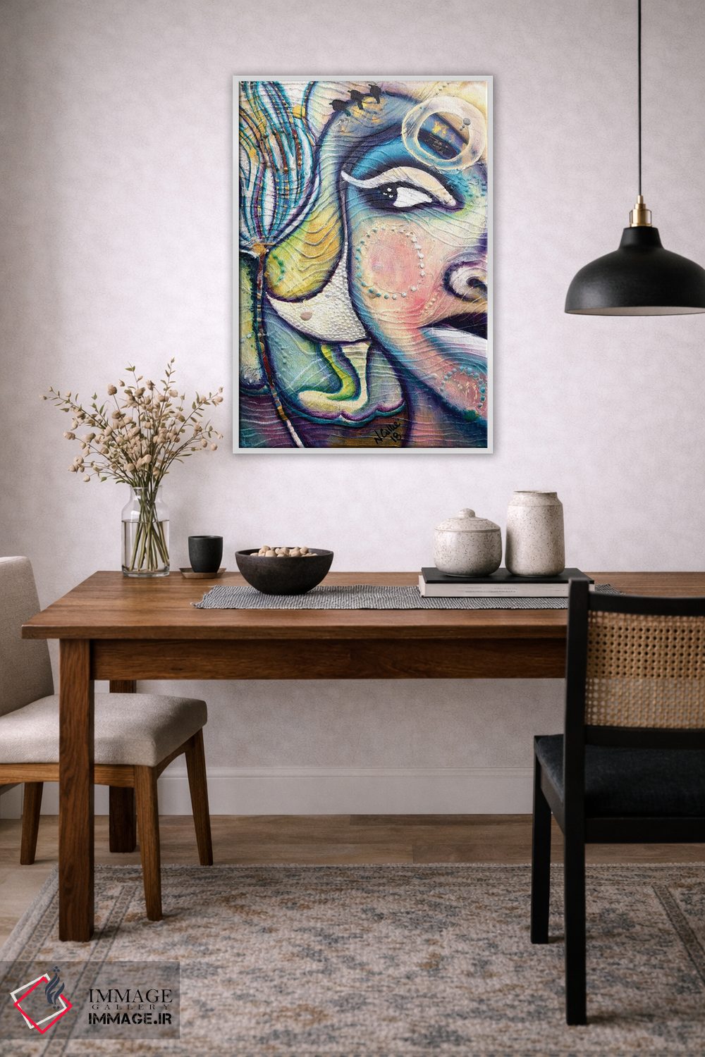 تابلو دکوراتیو پرنده ای روی سیم اثر نیکول کولی - D3W