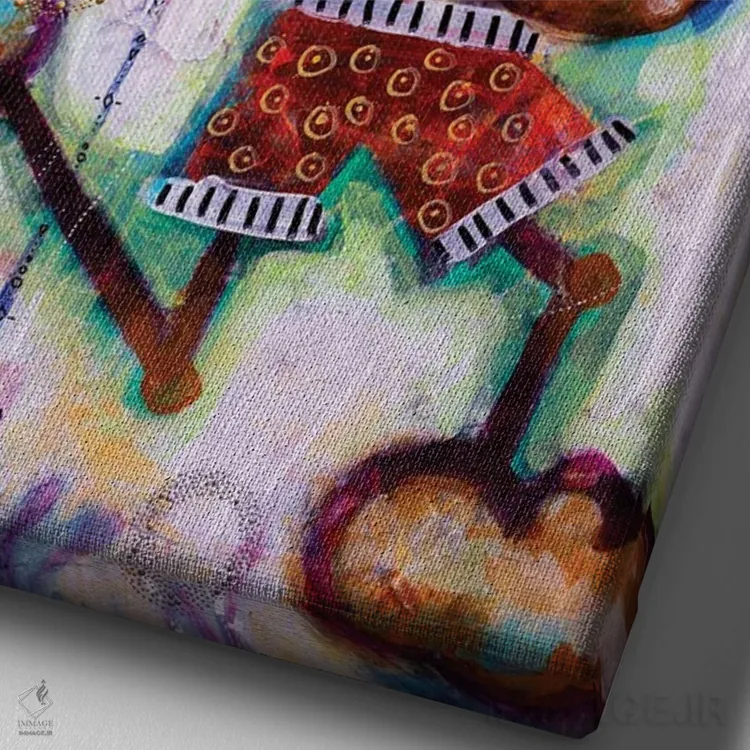 تابلو دکوراتیو مرد دونده اثر نیکول کولی - نمای نزدیک بافت بوم