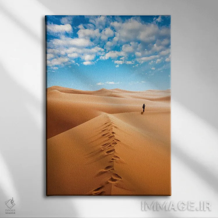 تابلو دکوراتیو Erg Murzuq, Sahara Desert, Fezzan, Libya, North Africa,زن… اثر نیکو تونباوری - نمای روبهرو روی دیوار