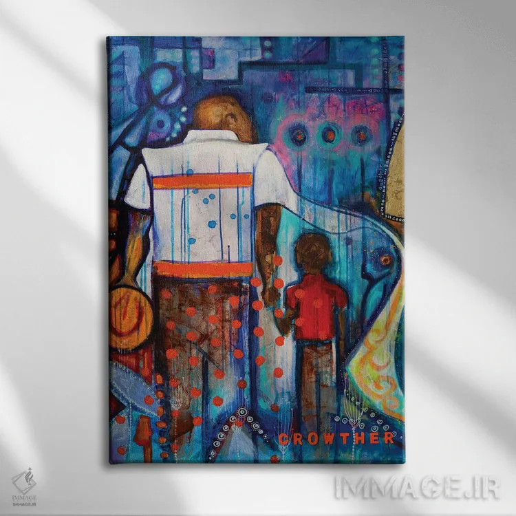 تابلو دکوراتیو پدر و پسر اثر نیکول کولی - نمای روبهرو روی دیوار