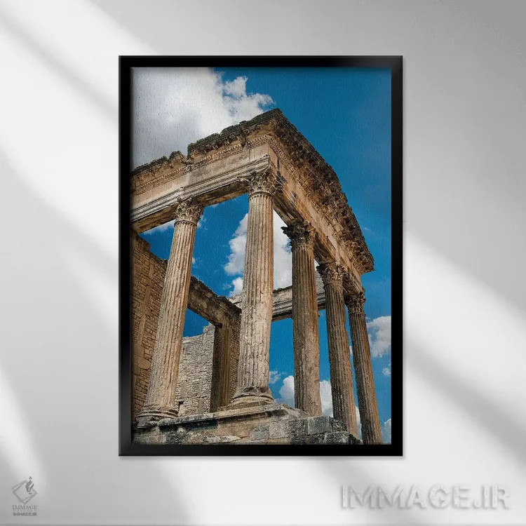 تابلو دکوراتیو Dougga Archaeological Site, Tunisia III,کاپیتول، سایت باست… اثر نیکو تونباوری - نمای قابدار مشکی