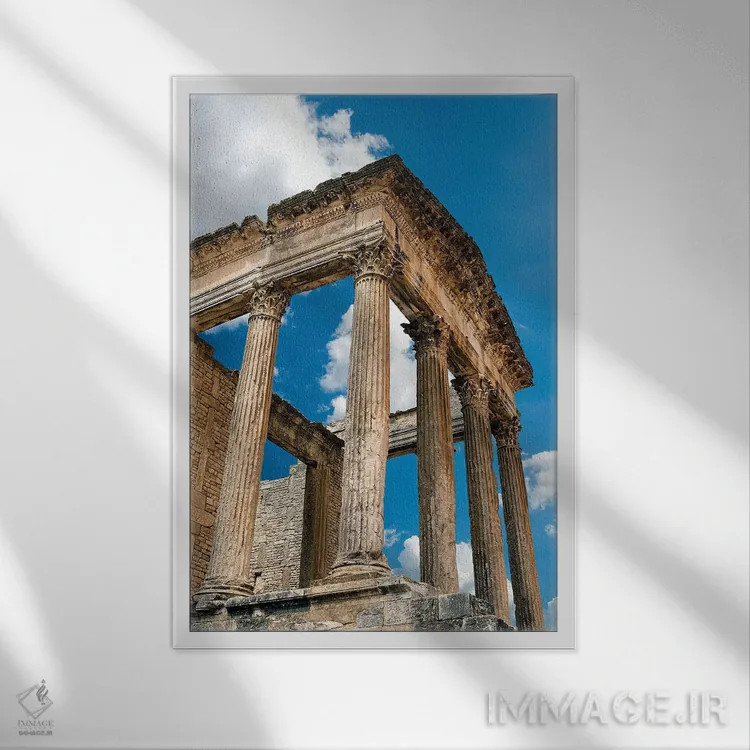 تابلو دکوراتیو Dougga Archaeological Site, Tunisia III,کاپیتول، سایت باست… اثر نیکو تونباوری - نمای قابدار سفید