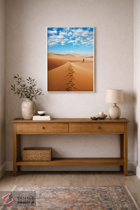 تابلو دکوراتیو Erg Murzuq, Sahara Desert, Fezzan, Libya, North Africa,زن… اثر نیکو تونباوری - D1W