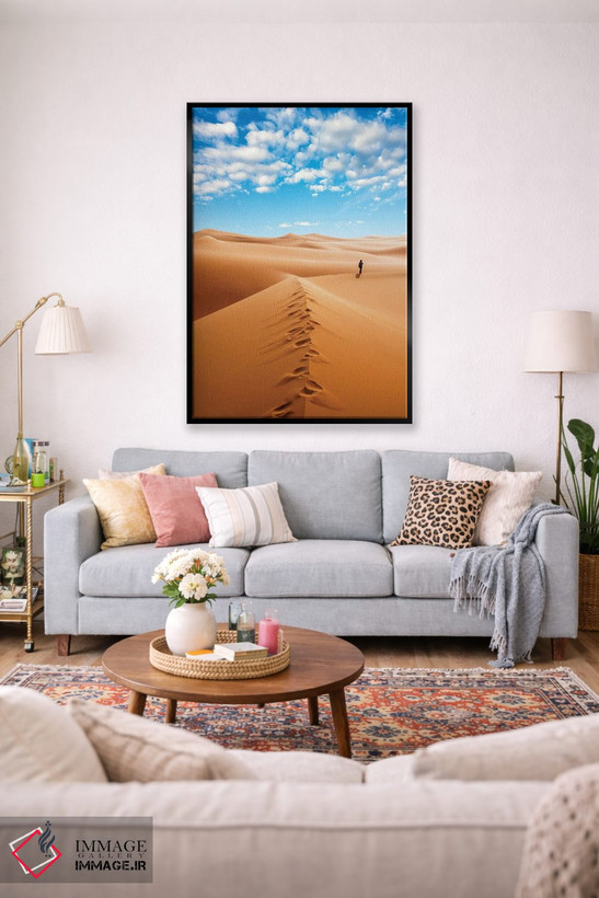 تابلو دکوراتیو Erg Murzuq, Sahara Desert, Fezzan, Libya, North Africa,زن… اثر نیکو تونباوری - D2B