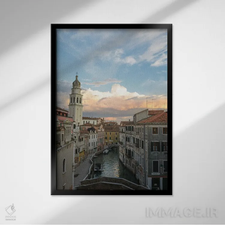 تابلو دکوراتیو منظره از بالا اثر نانسی کروول - نمای قابدار مشکی