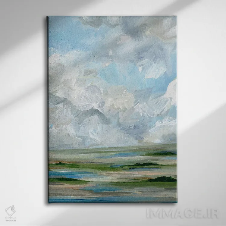 تابلو مینیمال باتلاق ظهرگاهی اثر نیکول والش - نمای روبهرو روی دیوار