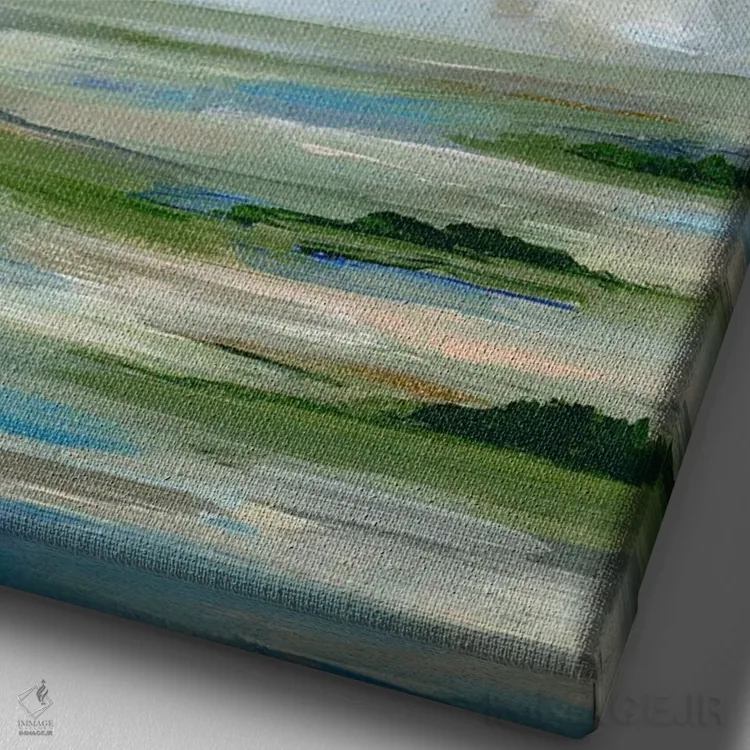 تابلو مینیمال باتلاق ظهرگاهی اثر نیکول والش - نمای نزدیک بافت بوم