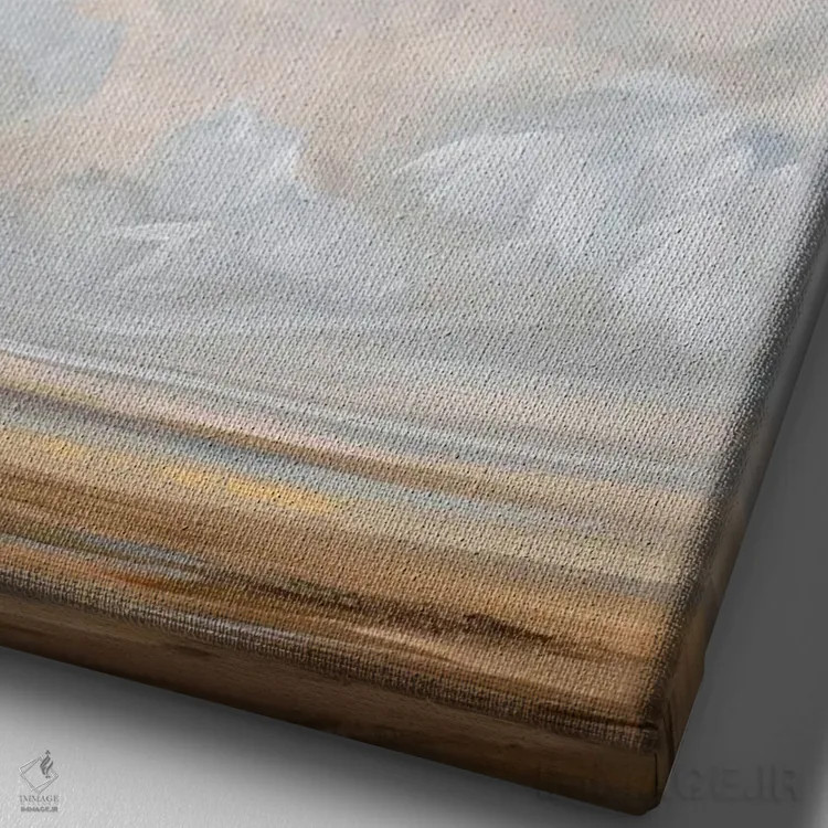 تابلو مینیمال اکتبر گرم اثر نیکول والش - نمای نزدیک بافت بوم