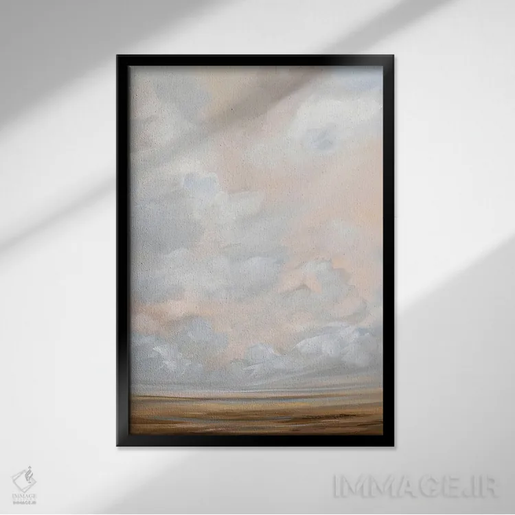 تابلو مینیمال اکتبر گرم اثر نیکول والش - نمای قابدار مشکی