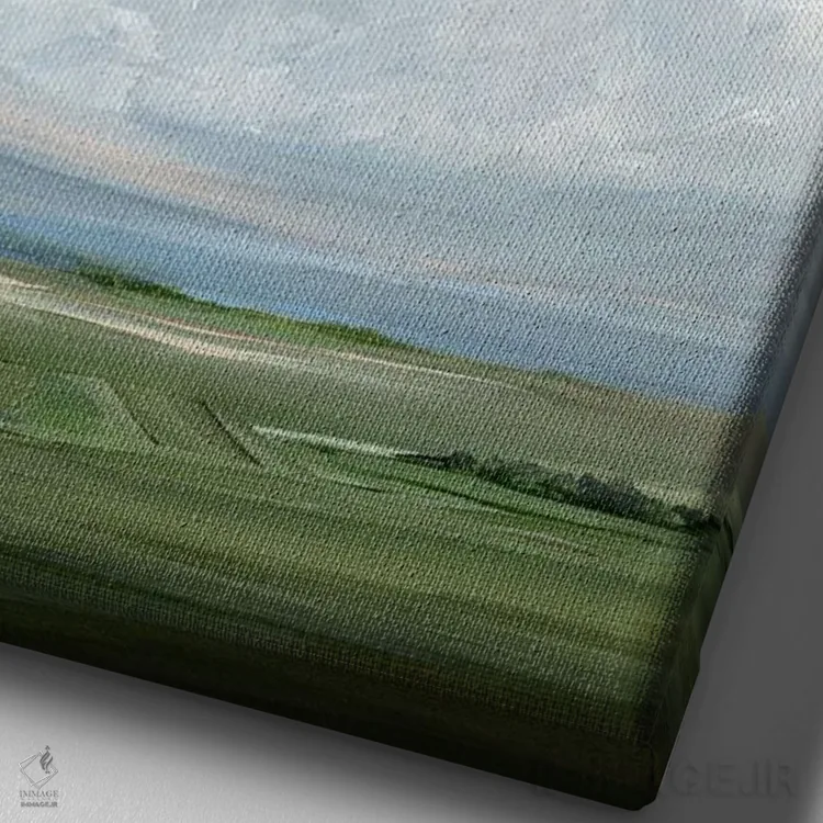 تابلو مینیمال این سرزمین اثر نیکول والش - نمای نزدیک بافت بوم