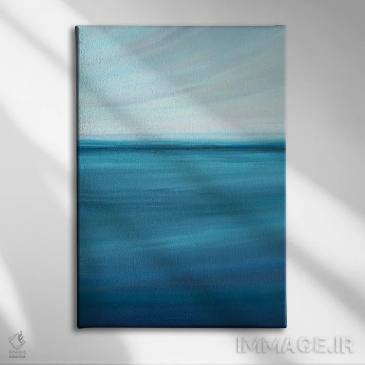 تابلو مینیمال آرامش ساحلی اثر نیکول والش - نمای روبهرو روی دیوار