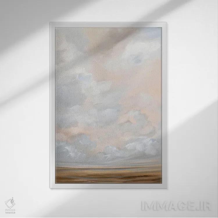 تابلو مینیمال اکتبر گرم اثر نیکول والش - نمای قابدار سفید