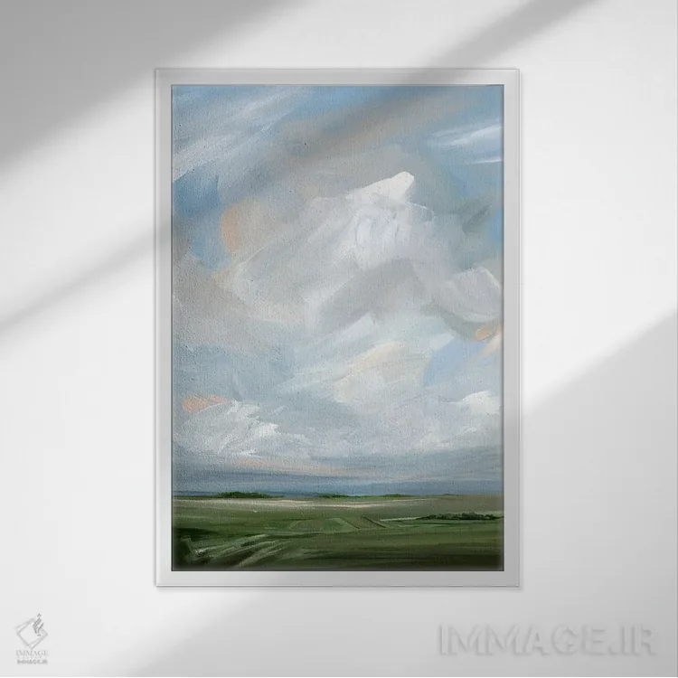 تابلو مینیمال این سرزمین اثر نیکول والش - نمای قابدار سفید