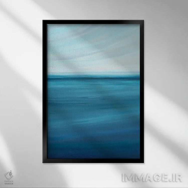 تابلو مینیمال آرامش ساحلی اثر نیکول والش - نمای قابدار مشکی