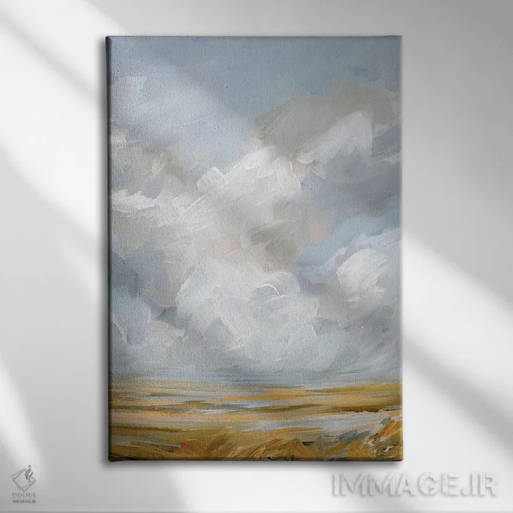 تابلو مینیمال آسمان دشت اثر نیکول والش - نمای روبهرو روی دیوار