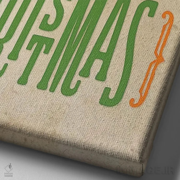 تابلو دکوراتیو کریسمس رنگارنگ I اثر نون دی دیزاین - نمای نزدیک بافت بوم