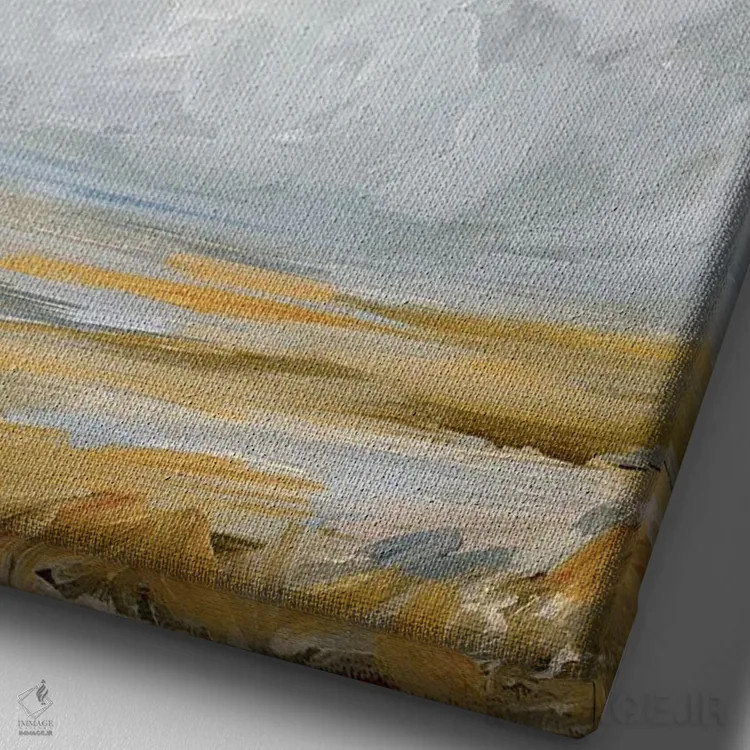 تابلو مینیمال آسمان دشت اثر نیکول والش - نمای نزدیک بافت بوم