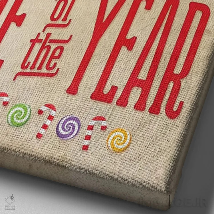 تابلو دکوراتیو کریسمس رنگارنگ II اثر نون دی دیزاین - نمای نزدیک بافت بوم