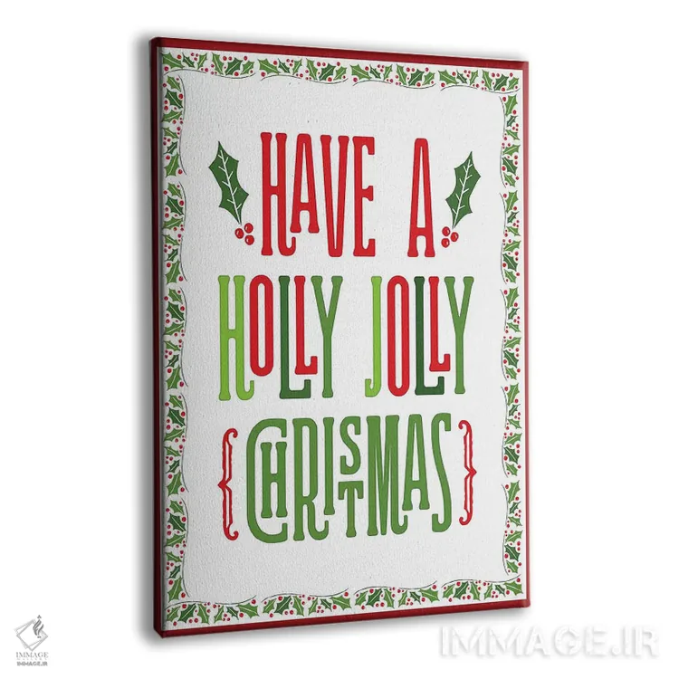 تابلو دکوراتیو کریسمس رنگارنگ با حاشیه I اثر نون دی دیزاین - نمای پرسپکتیو محصول