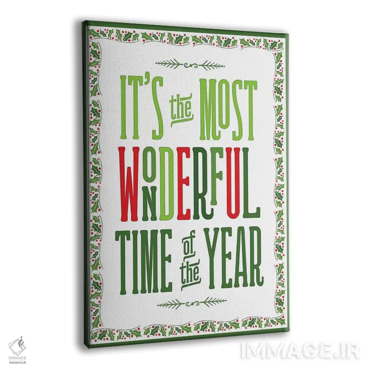 تابلو دکوراتیو کریسمس رنگارنگ با حاشیه IV اثر نون دی دیزاین - نمای پرسپکتیو محصول