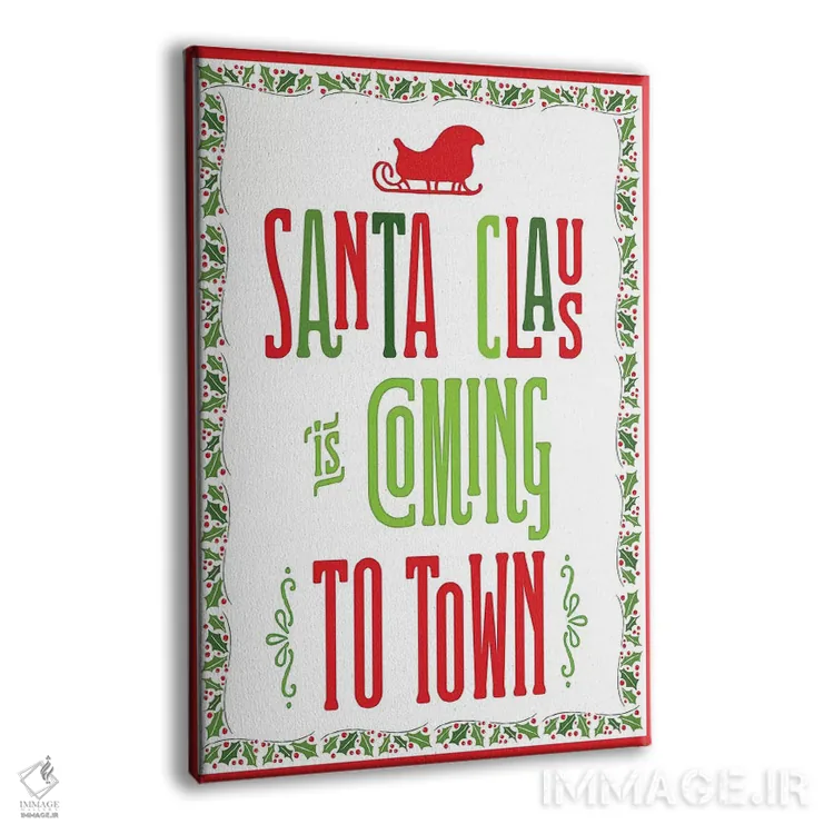 تابلو دکوراتیو کریسمس رنگارنگ با حاشیه III اثر نون دی دیزاین - نمای پرسپکتیو محصول