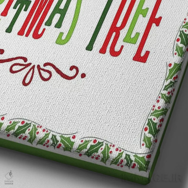 تابلو دکوراتیو کریسمس رنگارنگ با حاشیه II اثر نون دی دیزاین - نمای نزدیک بافت بوم