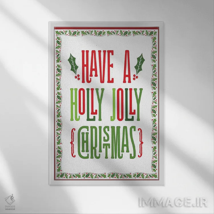 تابلو دکوراتیو کریسمس رنگارنگ با حاشیه I اثر نون دی دیزاین - نمای قابدار سفید