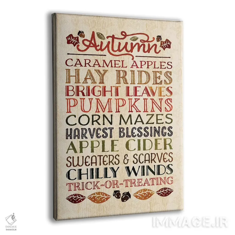 تابلو دکوراتیو نشانه های پاییز اثر نون دی دیزاین - نمای پرسپکتیو محصول