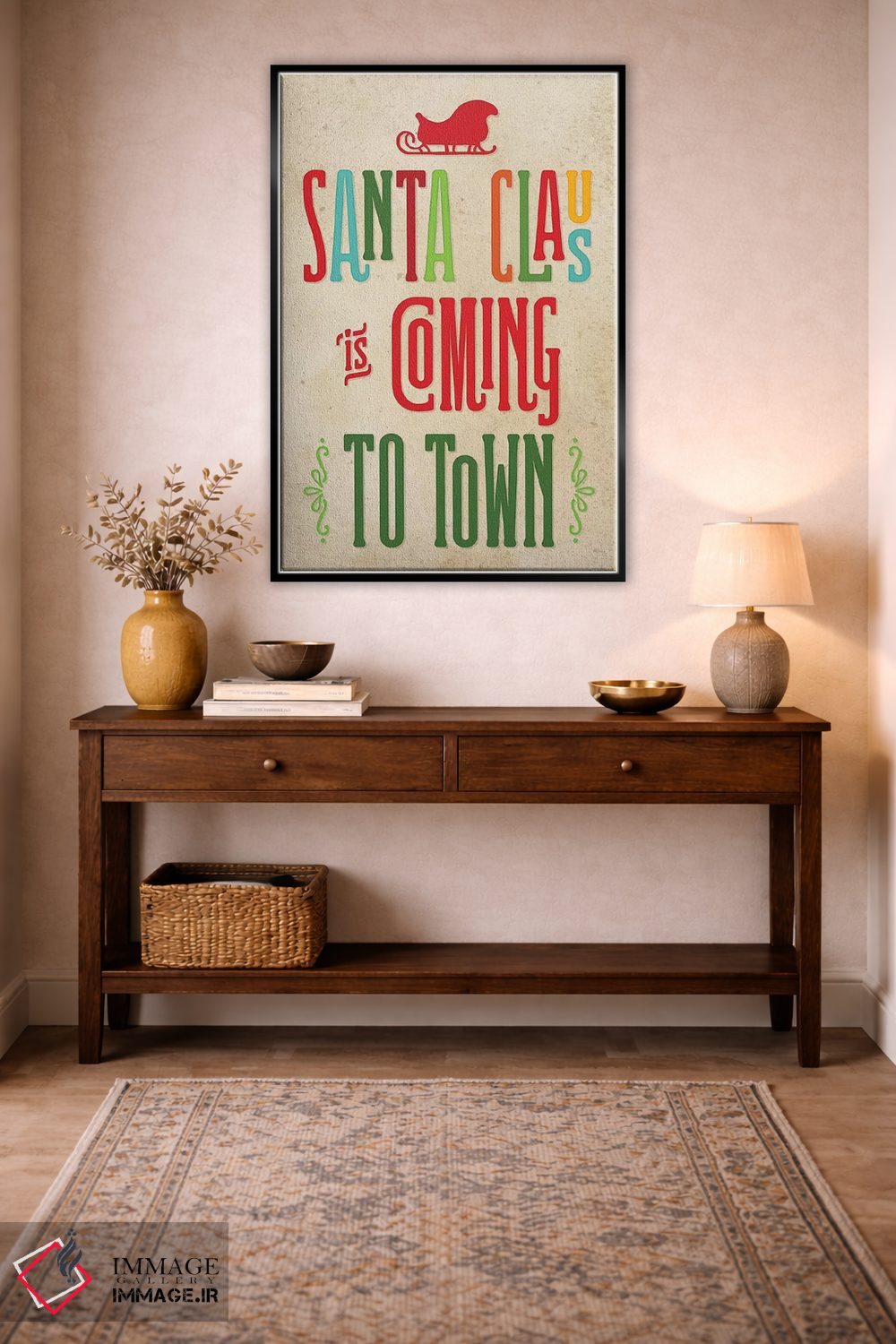 تابلو دکوراتیو کریسمس رنگارنگ IV اثر نون دی دیزاین - D4B