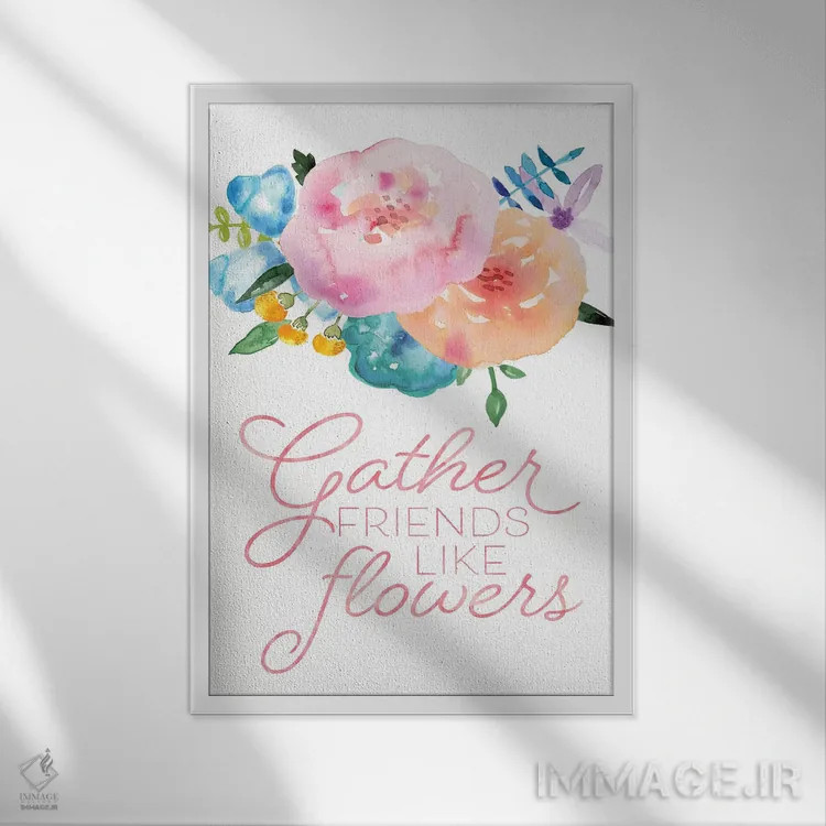 تابلو دکوراتیو گل ها در شکوفایی کامل I اثر نون دی دیزاین - نمای قابدار سفید