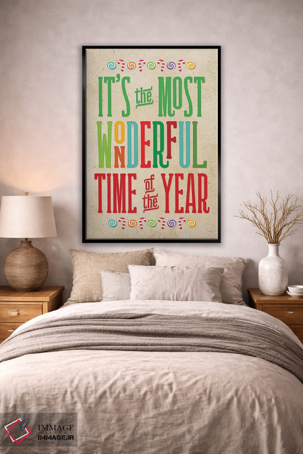 تابلو دکوراتیو کریسمس رنگارنگ II اثر نون دی دیزاین - D2B