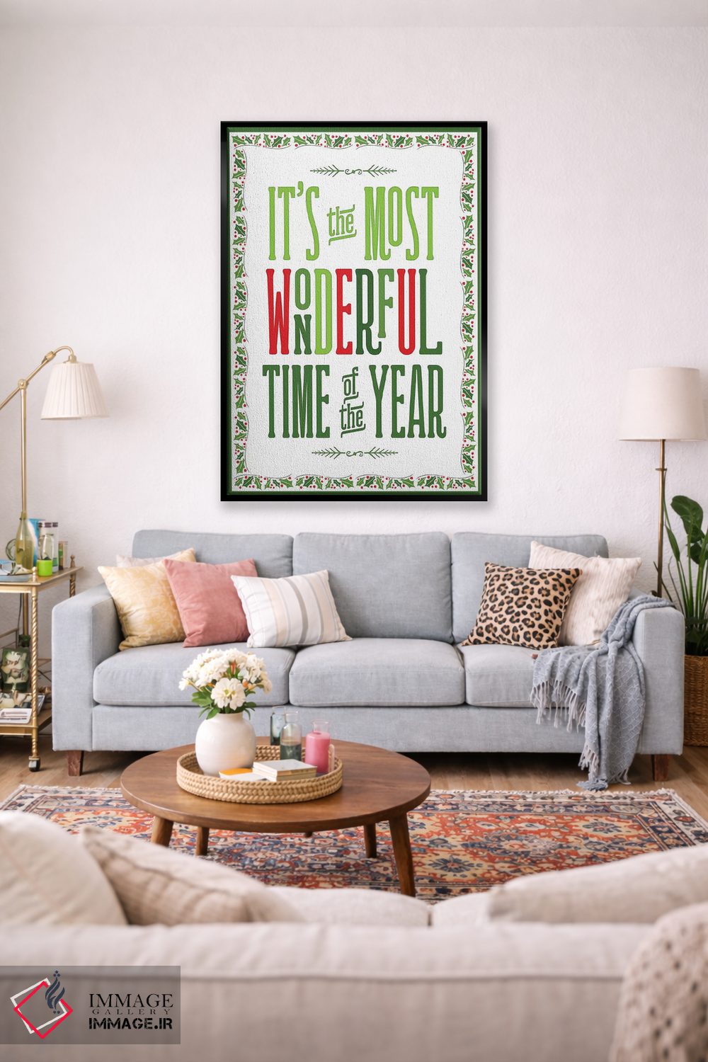 تابلو دکوراتیو کریسمس رنگارنگ با حاشیه IV اثر نون دی دیزاین - D2B