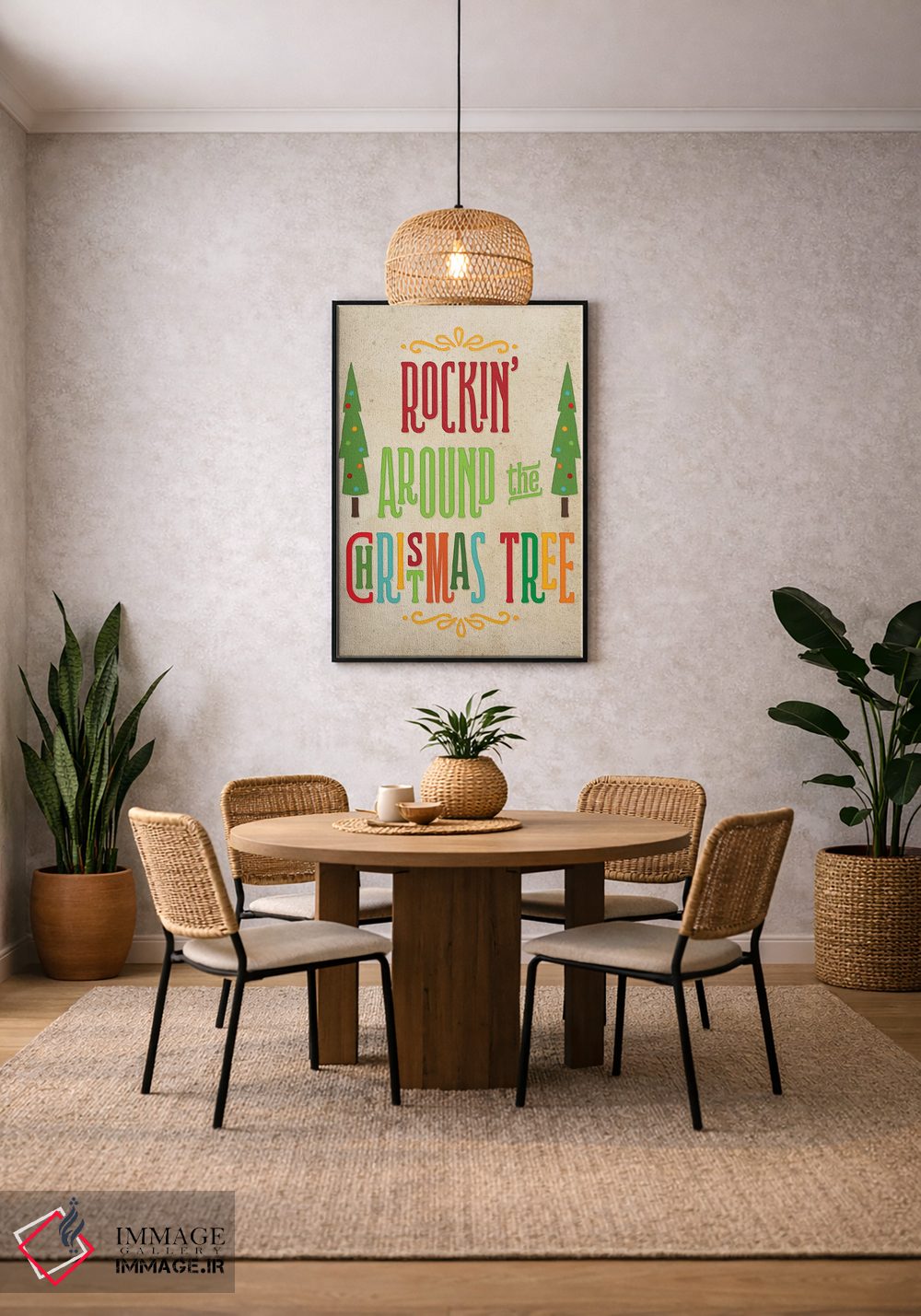 تابلو دکوراتیو کریسمس رنگارنگ III اثر نون دی دیزاین - D5B