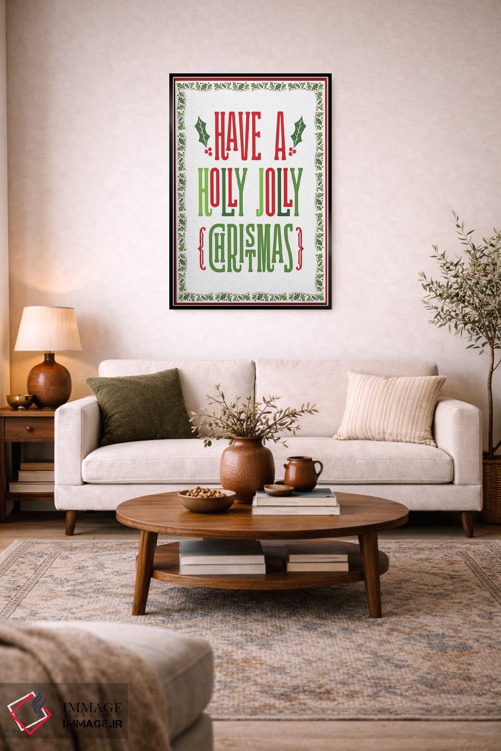 تابلو دکوراتیو کریسمس رنگارنگ با حاشیه I اثر نون دی دیزاین - D4B